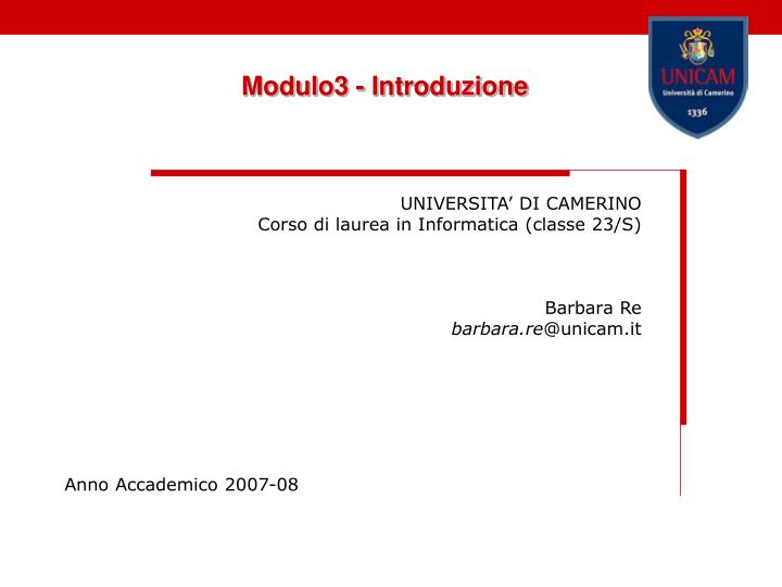 modulo3 introduzione