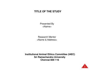 TITLE OF THE STUDY