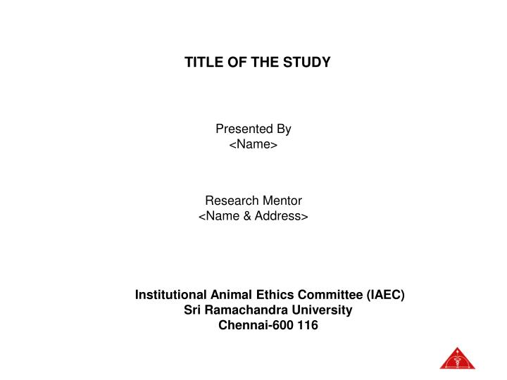 title of the study