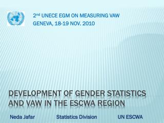 Development of Gender Statistics and VaW in the ESCWA Region
