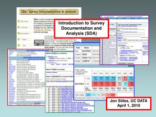 Introduction to Survey Documentation and Analysis (SDA)