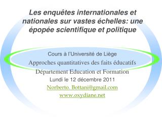 les enqu tes internationales et nationales sur vastes chelles une pop e scientifique et politique