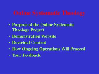 Online Systematic Theology