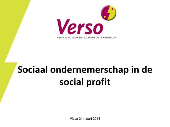 sociaal ondernemerschap in de social profit