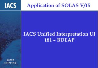 Application of SOLAS V/15