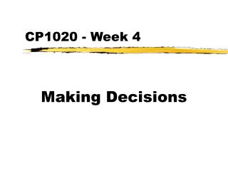 CP1020 - Week 4