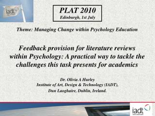 Theme: Managing Change within Psychology Education