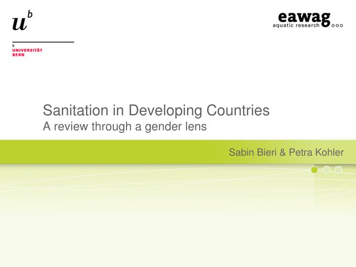 sanitation in developing countries a review through a gender lens