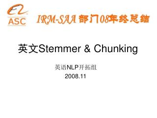 ?? Stemmer &amp; Chunking