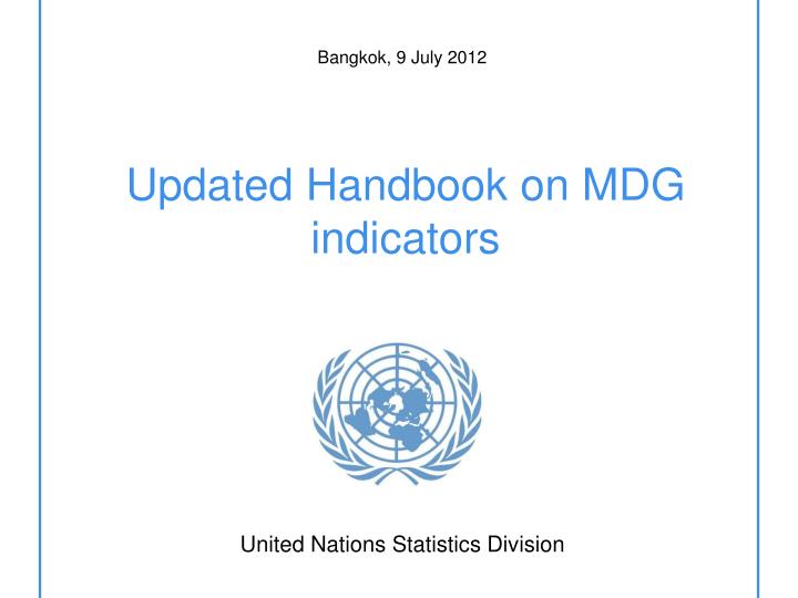 updated handbook on mdg indicators