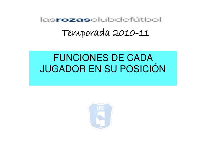 funciones de cada jugador en su posici n