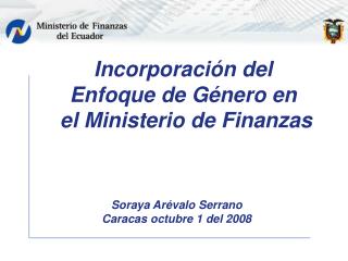 incorporaci n del enfoque de g nero en el ministerio de finanzas