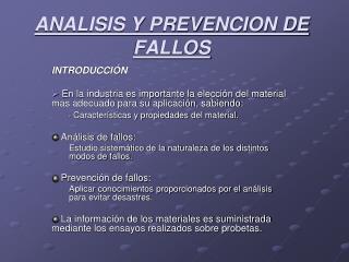 analisis y prevencion de fallos