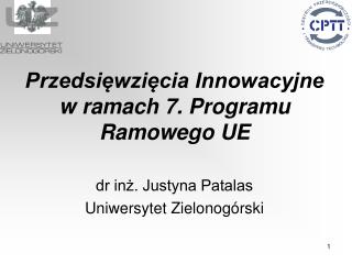 przedsi wzi cia innowacyjne w ramach 7 programu ramowego ue