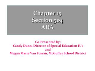 Chapter 15 Section 504 ADA