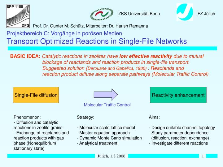 projektbereich c vorg nge in por sen medien transport optimized reactions in single file networks