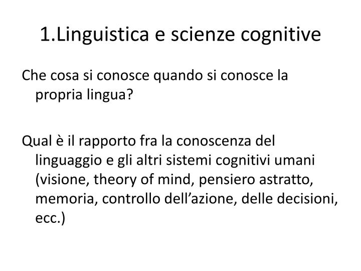 1 linguistica e scienze cognitive