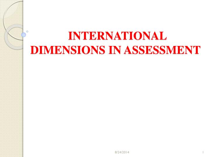 international dimensions in assessment
