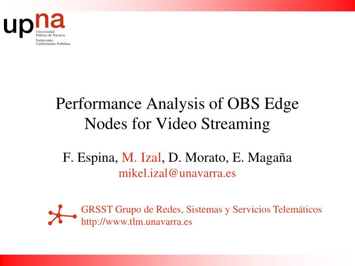 performance analysis of obs edge nodes for video streaming