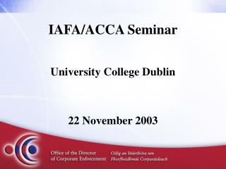 IAFA/ACCA Seminar