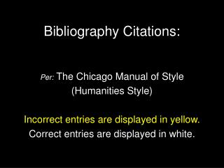 Bibliography Citations: