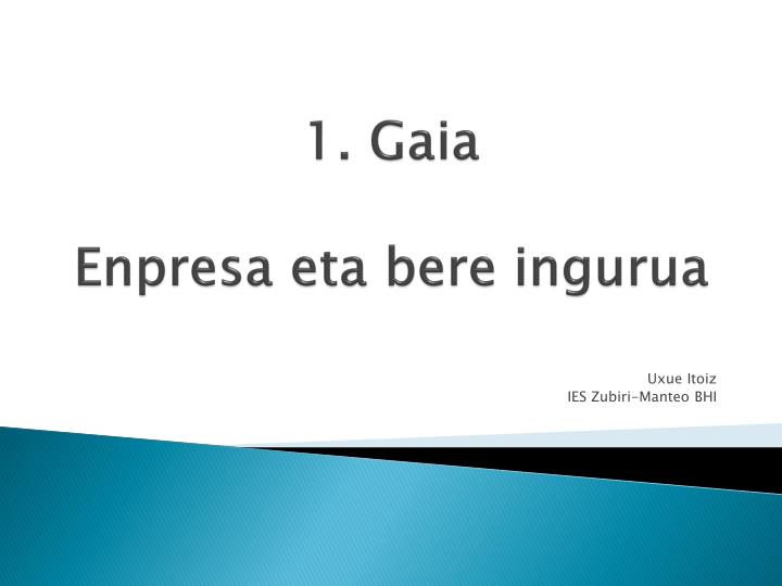 1 gaia enpresa eta bere ingurua