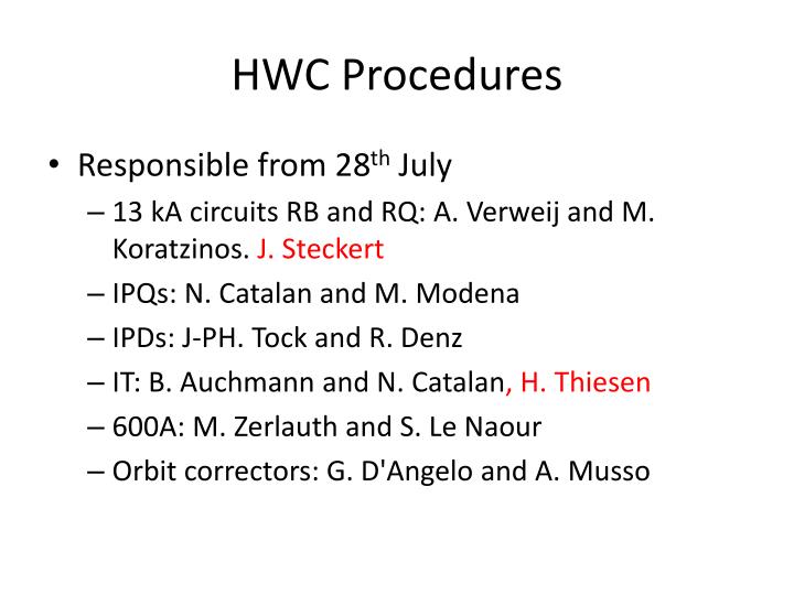 hwc procedures