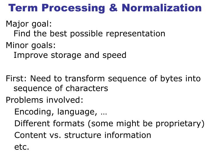 term processing normalization