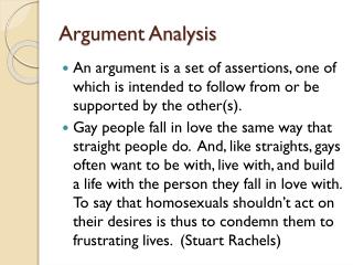 Argument Analysis