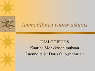 ammatillinen vuorovaikutus