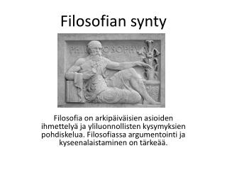 filosofian synty