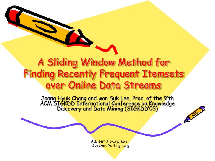 a sliding window method for finding recently frequent itemsets over online data streams