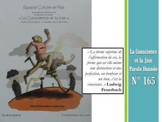 la conscience et la joie parole donn e n 165