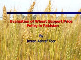 Evaluation of Wheat Support Price Policy in Pakistan By Imran Ashraf Toor