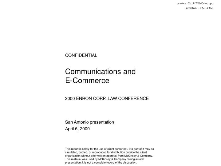communications and e commerce