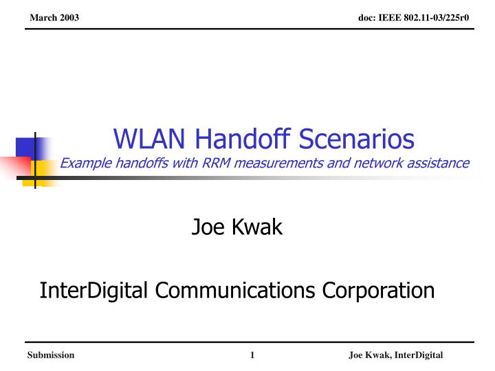 wlan handoff scenarios example handoffs with rrm measurements and network assistance