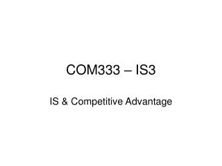 COM333 – IS3