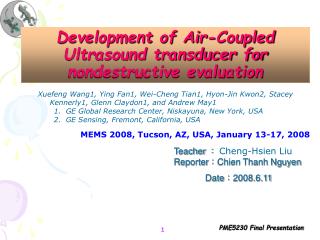 Development of Air-Coupled Ultrasound transducer for nondestructive evaluation