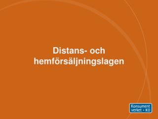 Distans- och hemförsäljningslagen