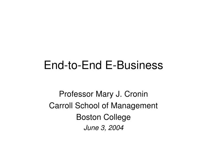 end to end e business