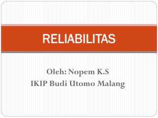 reliabilitas