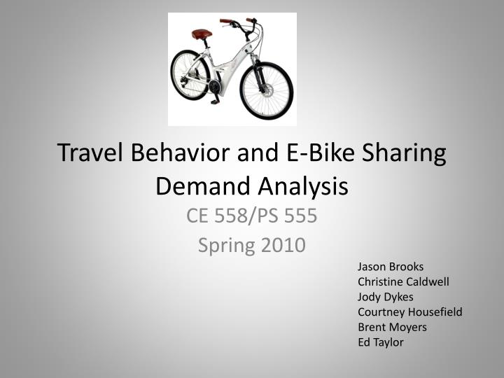 travel behavior and e bike sharing demand analysis
