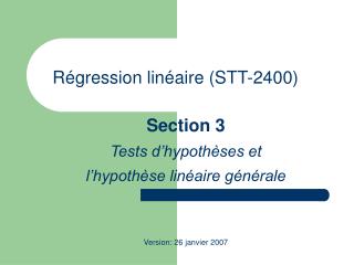 r gression lin aire stt 2400