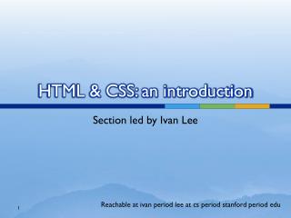 HTML &amp; CSS: an introduction