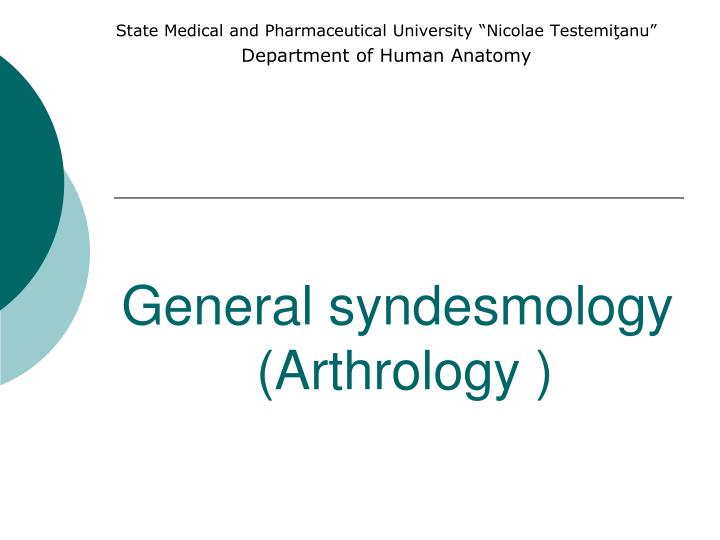 general syndesmology arthrology