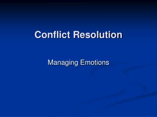 Conflict Resolution