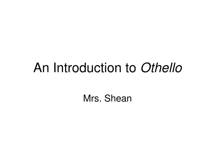 an introduction to othello