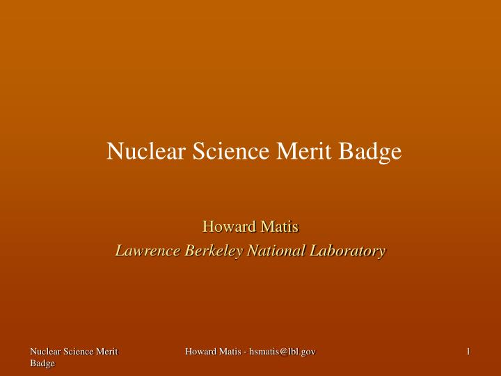 nuclear science merit badge