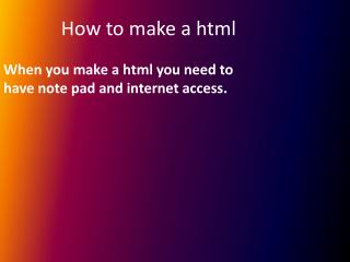 How to make a html