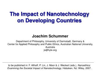The Impact of Nanotechnology on Developing Countries